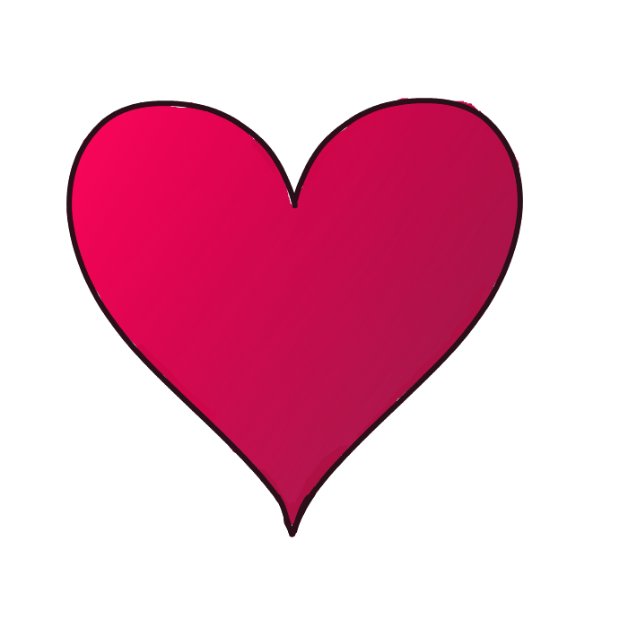 An illustration of a red-gradient heart on a transparent background.